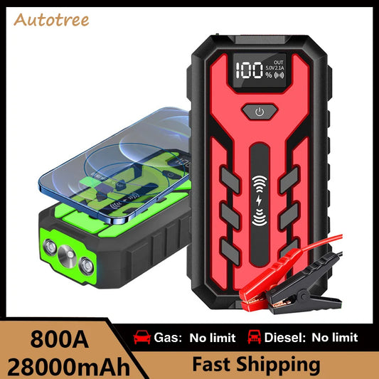 800A Car Jump Starter 28000mAh Power Bank Petrol Diesel Car Battery Charger Starting For Auto Battery Booster to Start Car