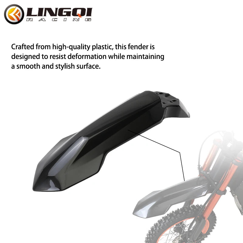 LINGQI RACING Motorcycle Front Fender Black Protector Wheel Mud Guards For QD-EM2.0 BAOCL CHEERDMOTO Tuttio Soleil 01 Dirt Bike