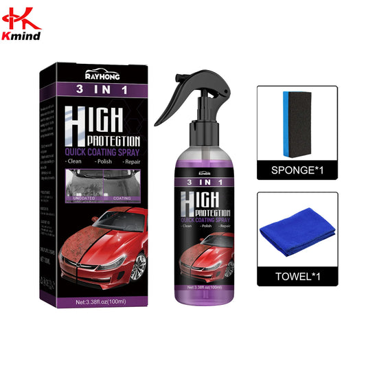 KMIND 3-in-1 High Protection Quick Auto Paint Spray Do-It-Yourself Paint Colour Change Clean Coating Spray