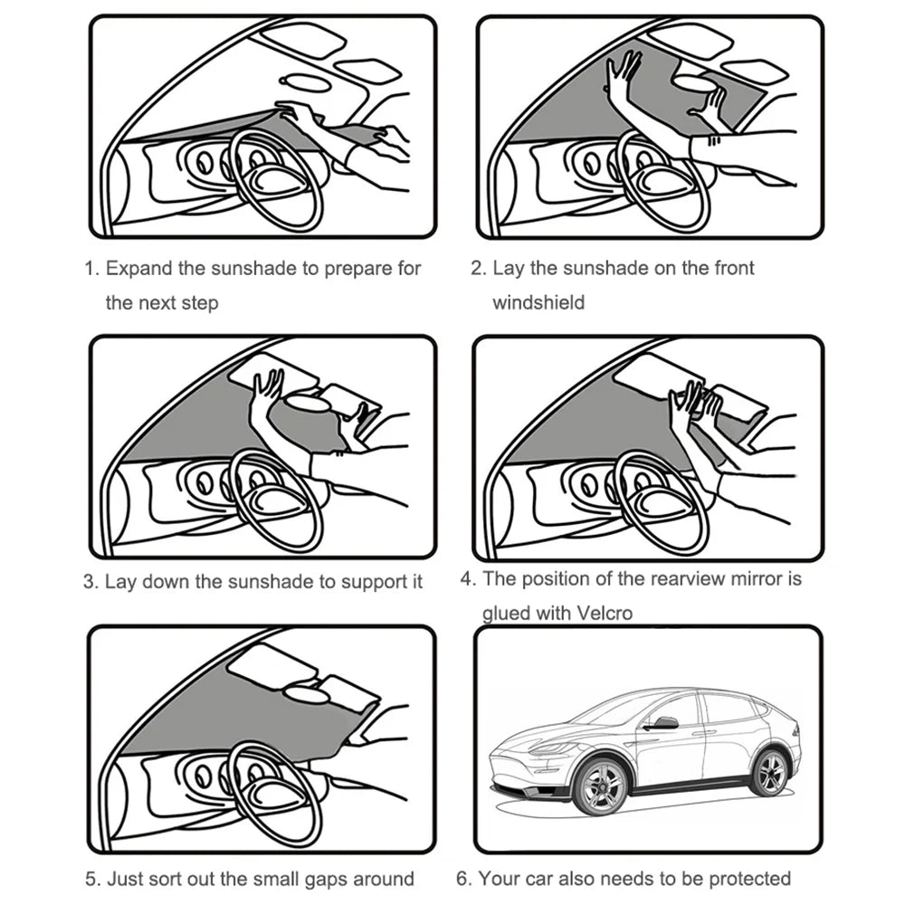 Car Sun Shade for Tesla Model 3 Y 2017-2024 Windshield Sunshade Cover Protector Front Side Window Privacy Blind Shading Kids