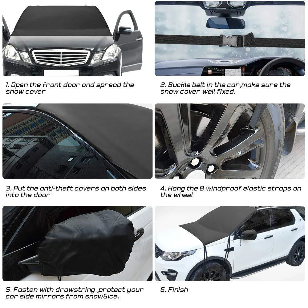 Universal Car Front Windshield Cover Snow Car Cover Sunshield Dust Waterproof Windscreen Protection Outdoor Exterior Protector