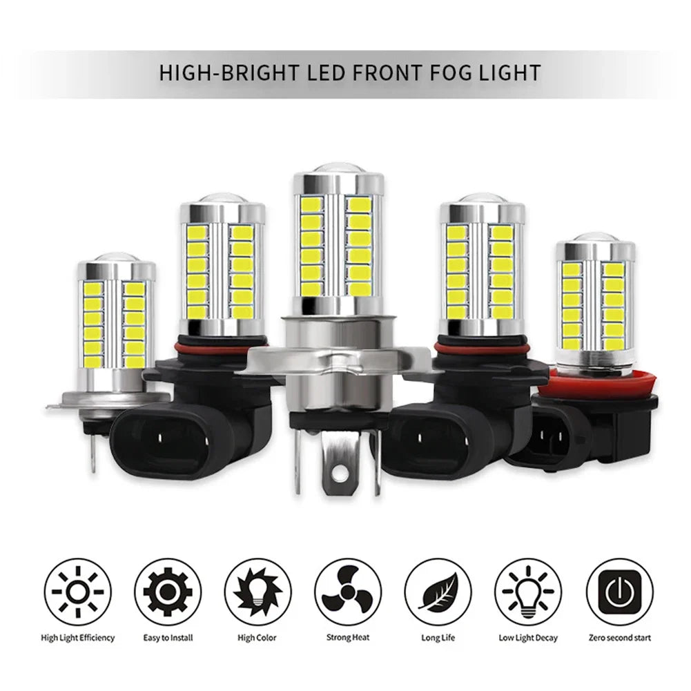 1Pc H4 LED Lamp Car Headlight Cold White 33 SMD 5630 Light Bulb Auto Automobile Fog Light Headlamp 12V H7 H8 H11 LED 9005 9006