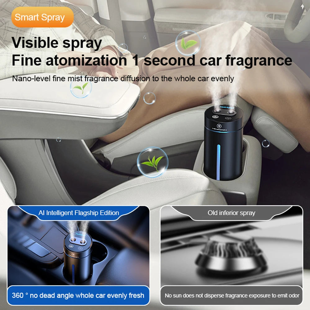 New Upgrade Dual Spray Car Air Humidifier Aluminium Alloy Essential Oils Diffuser Air Freshener For Auto Home Office Accessories