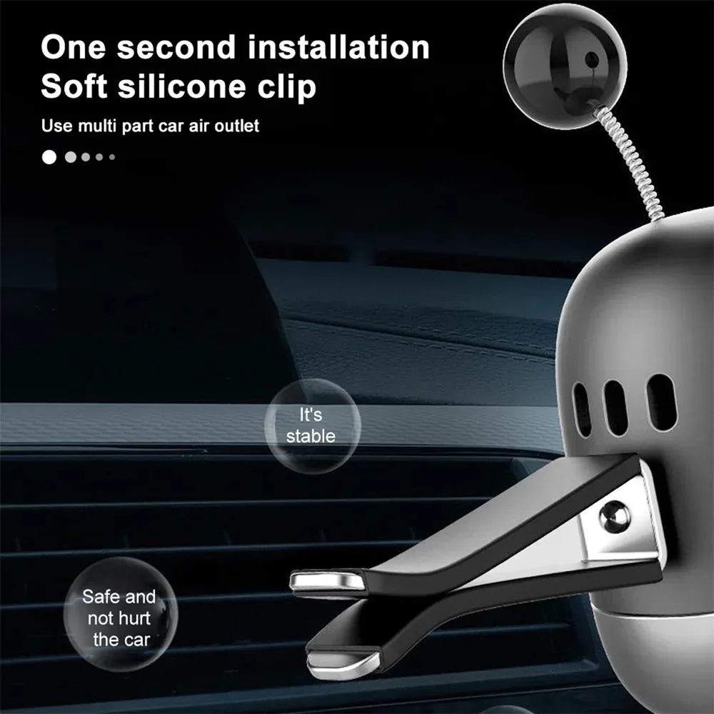 Car Air Freshener Auto Creative Mini Robot Air Vent Clip Parfum Flavoring Ventilation Outlet Aromatherapy Automotive Interior