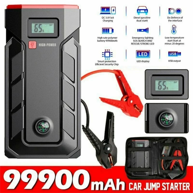 U90C Air Compressor Jump Starter  Auto Car  Booster Charger Starting