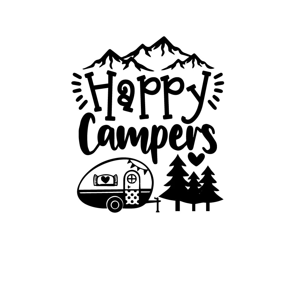 Creative Happy Camping Life Car Sticker for Car Window Vinyl Decals Car Styling Self Adhesive Emblem Car Decoration Stickers
