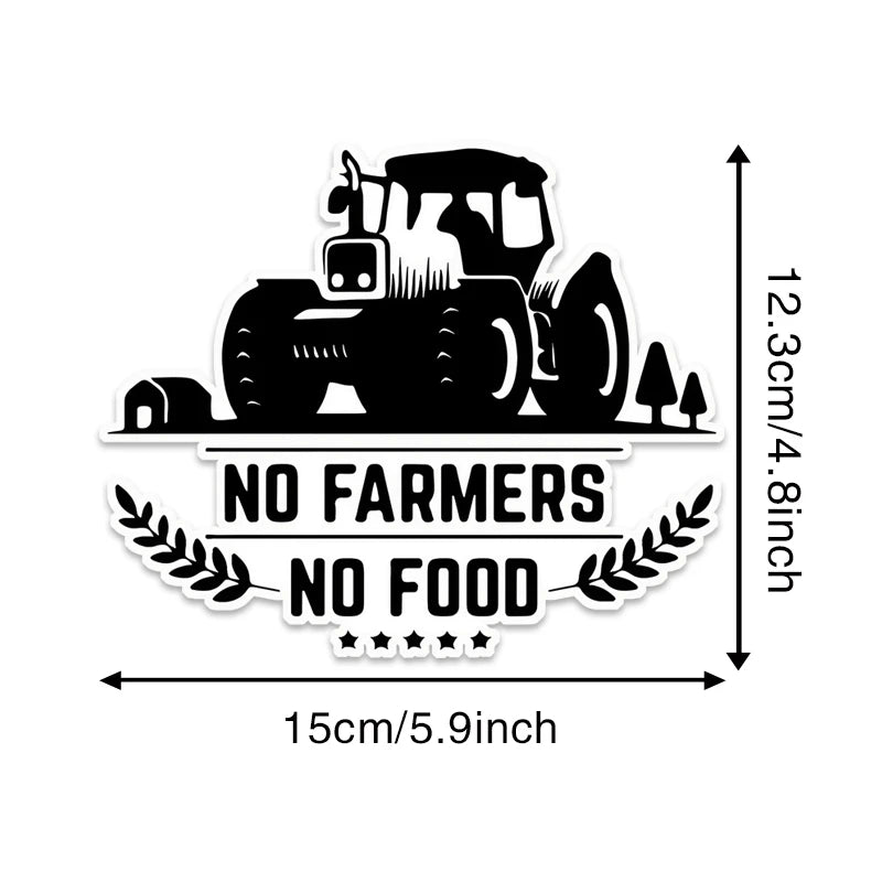 Support Farmers Outfit No Farmers No Food Bumper Sticker Vinyl Decal  Car Truck Van Bumper Cup Tumbler Laptop  Decal Sticker