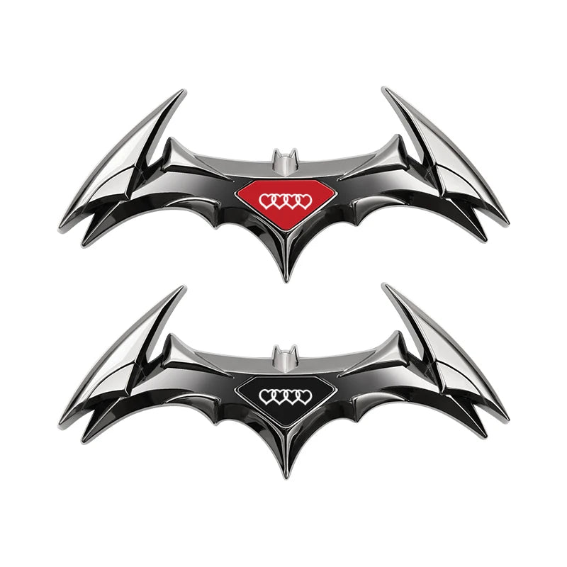 3D Car Stickers Universal Metal Stickers, Bat Shape Badge Car Stickers for Audi A3 A4 A5 A6 A7 A8 A1 Q3 Q2 Q7 Q5 Q8