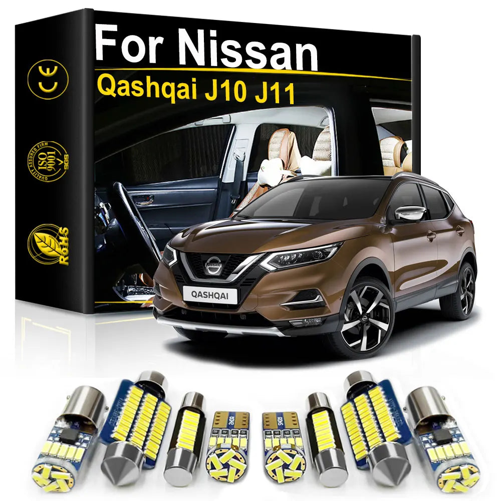 For Nissan Qashqai J10 J11 2007 2008 2009 2010 2011 2012 2013 2014 2015 2016 2017 2018 2019 2020 Car Interior LED Light Canbus