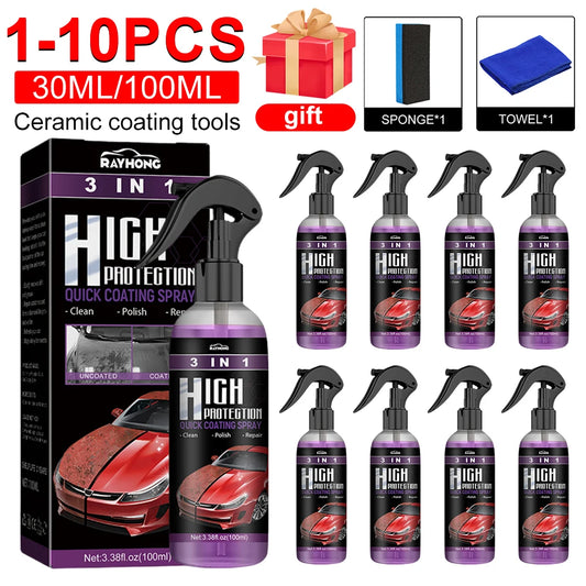 3 In 1 Quick Coating Spray High Protection Shine Armor Ceramic Car Wash Car Shield Coating Cleaning Nano Polishing Paint Wax
