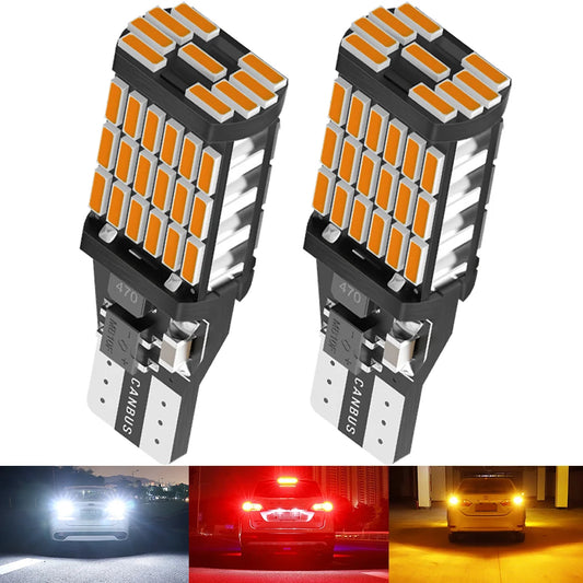 2/6x T15 LED W16W Bulbs Canbus OBC Error Free LED Backup Light 921 912 W16W LED Bulbs Car Reverse Lamp Xenon White 12V No Error