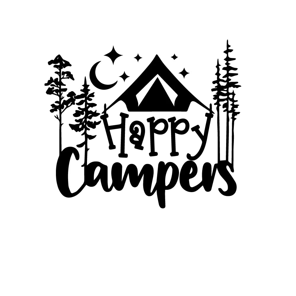 Creative Happy Camping Life Car Sticker for Car Window Vinyl Decals Car Styling Self Adhesive Emblem Car Decoration Stickers