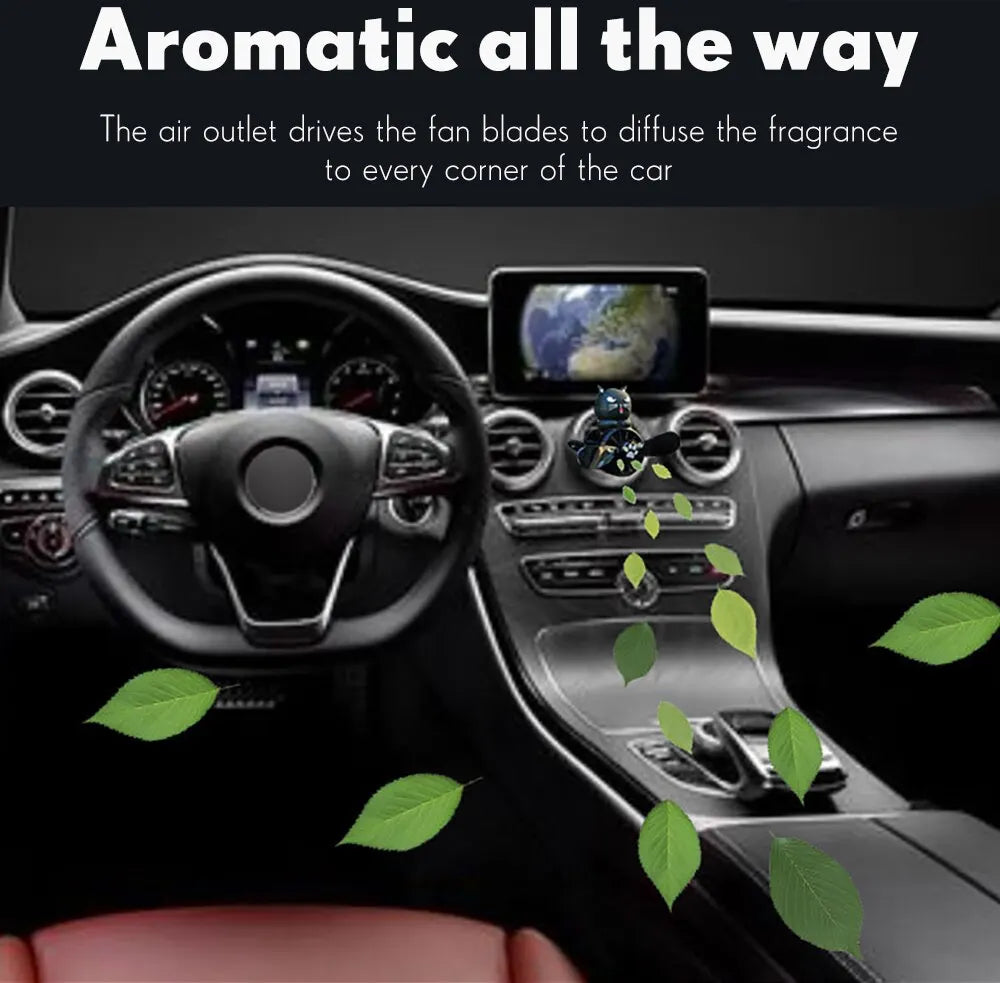Car Air Freshener Aromatherapy Pilot Rotating Propeller Air Outlet Fragrance Flavor Cat Dog Duck Husky Pilot Auto Decoration