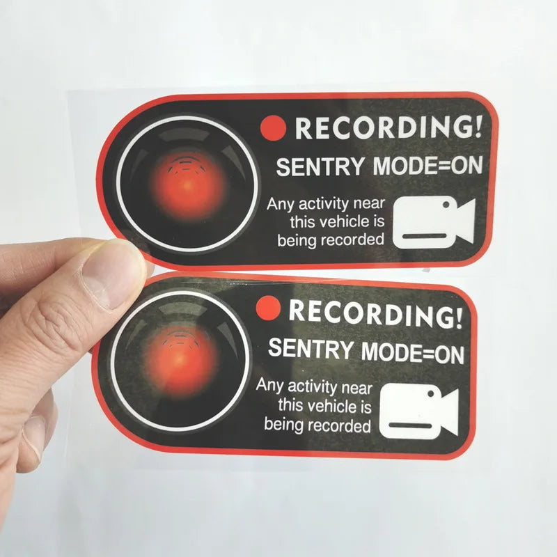 for Tesla Model 3 Y Warning Sticker Model S X Invader Sentinel Sentry Mode Static Car Stickers Electrostatic Accessories 2023