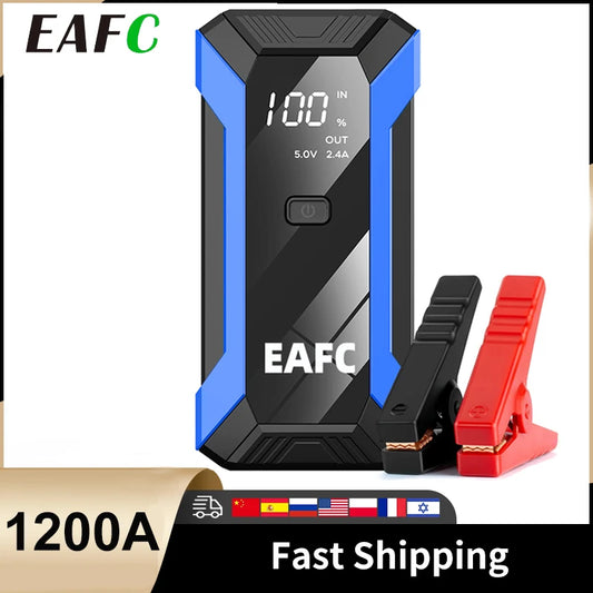 12V Car Jump Starter 1200A Output Portable Emergency Start-up Charger Petrol Car Power Bank Booster Battery Starting Device