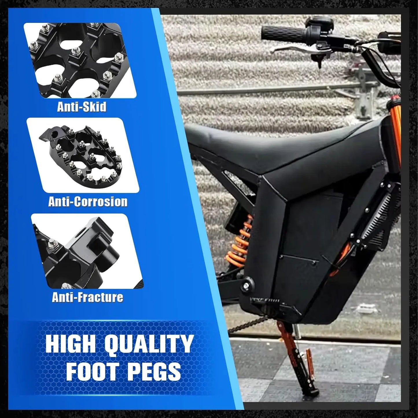 Motorcycles Footpeg Footrest Electric Dirt Bike Foot Pegs Rests For Tuttio Soleil 01 Motocross CNC Aluminum Pedal Motor Parts