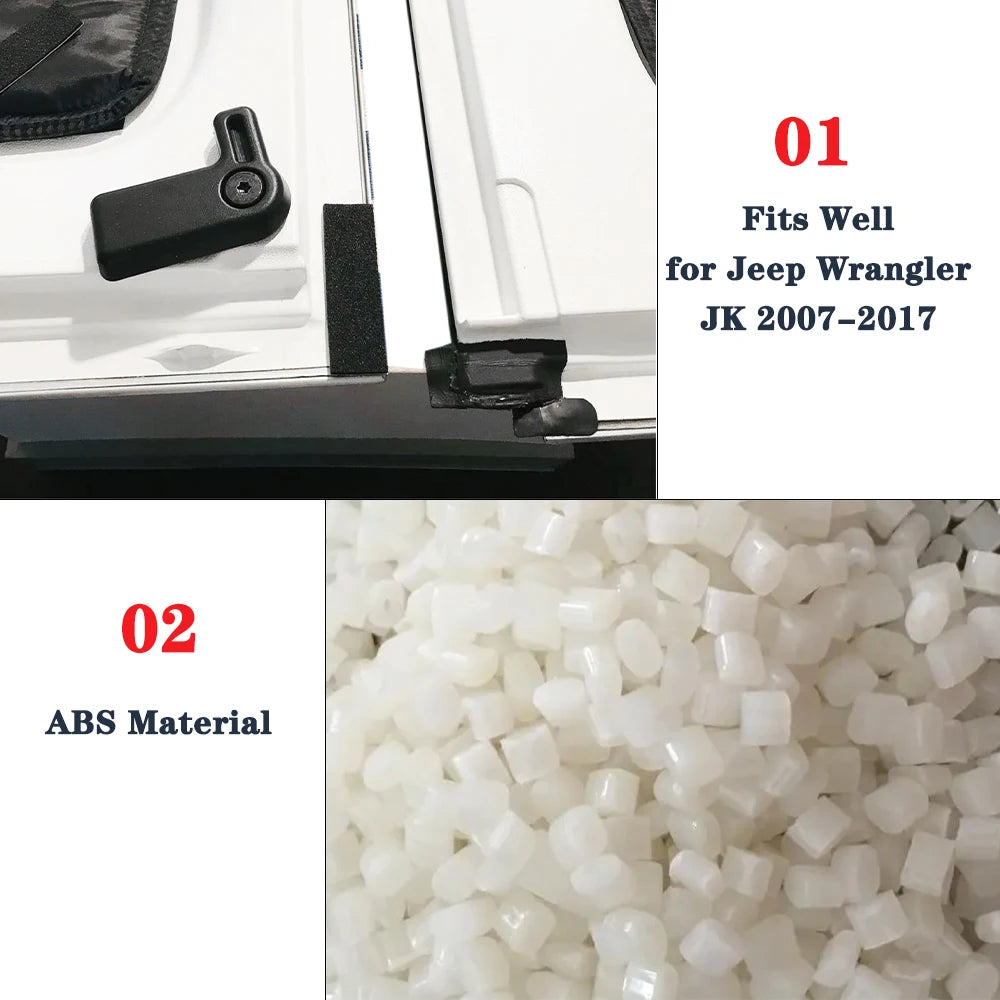 for Jeep Wrangler JK JKU 2007-2017 2/4-Doors Hard Top Blocker Seal Kit Roof Leak Repair Tool Suits Car Interior Mouldings Black