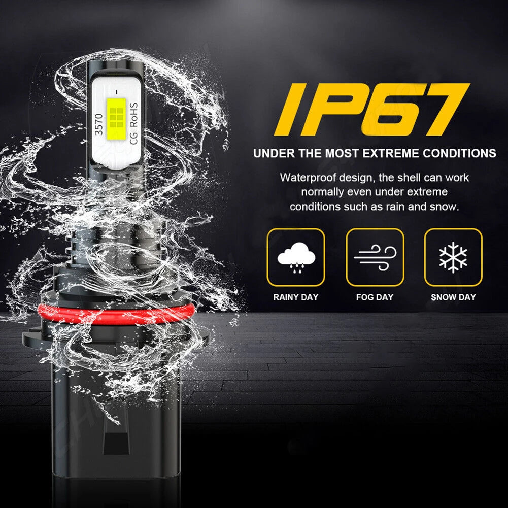 2pcs LED Headlight Bulbs 9007 HB5 CSP High Low Beam 6000K DC 9- 24V Super White Car Fog Light Conversion Kit
