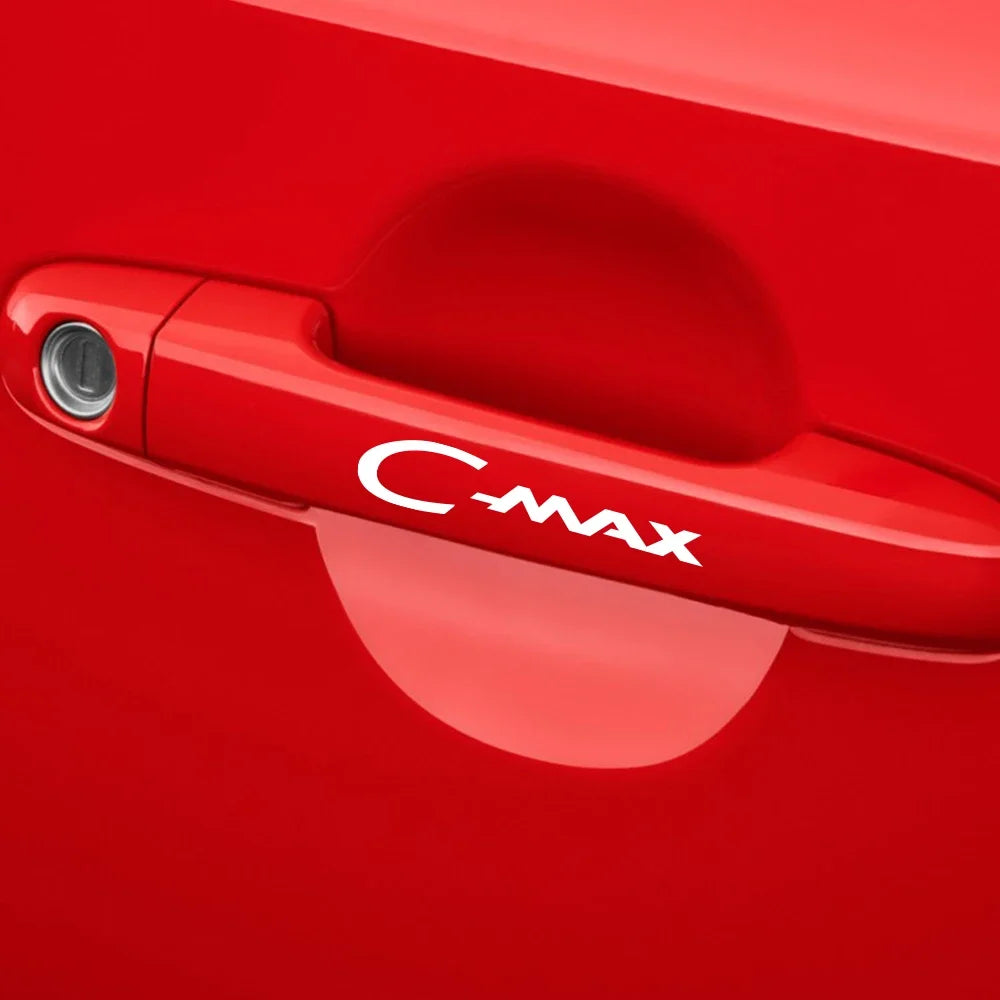 4pcs Car Door Handle Stickers For Ford C-MAX EXPEDITION Fiesta FIGO FLEX GALAXY KA RANGER S-MAX TRANSIT Auto Accessories