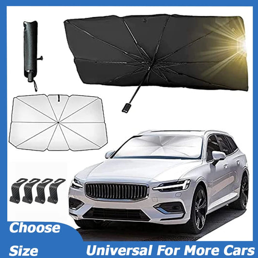 Car Windshield Sunshade Foldable Reflective UV Protection Heat Insulation Full Cover Sun Shade Umbrella Parasol Accessories