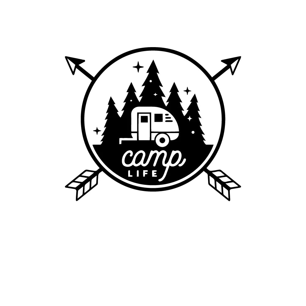 Creative Happy Camping Life Car Sticker for Car Window Vinyl Decals Car Styling Self Adhesive Emblem Car Decoration Stickers