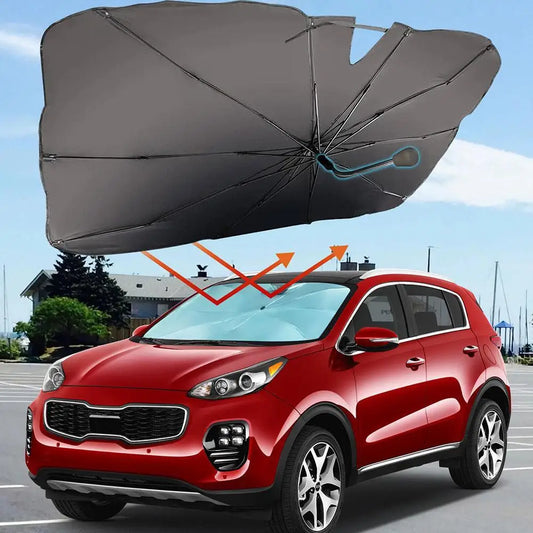2023 Upgraded Car Windshield Sun Shade Umbrella Foldable Car Sunshade Front Window Cover for UV Ray Block & Sun Heat Protection