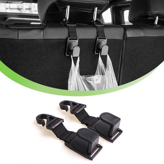 2Pcs Car Clips Headrest Hook Storage Organizer Holder Fastener Hangers for Jeep Renegade Compass Wrangler TJ JK JL JT Accessory Black