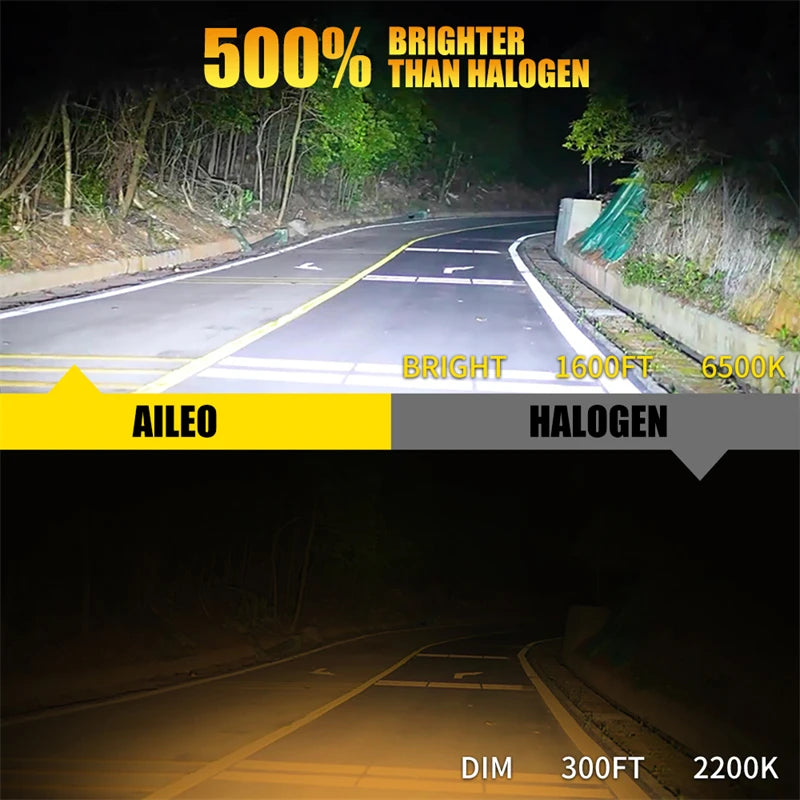 2Pcs LED 9007 HB5 LED Headlight Bulb CSP Fanless With Canbus Bulb High & Low Beam 350000LM 500W 9008 H13 For Car Canbus Fog Lamp