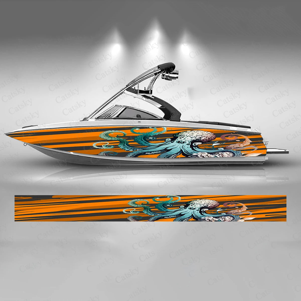Octopus Boat Sticker Octopus Monster Design Boat Sticker Fashion Custom Fish Boat-Sticker V ...