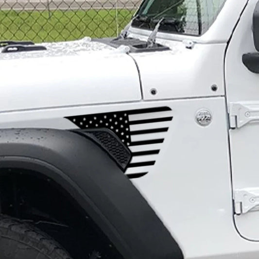 For Jeep Gladiator JT Pickup Fender Vent Stickers Truck Graphics Usa Flag Decor Decals Car Vinyl Cover Decal Auto Accessories