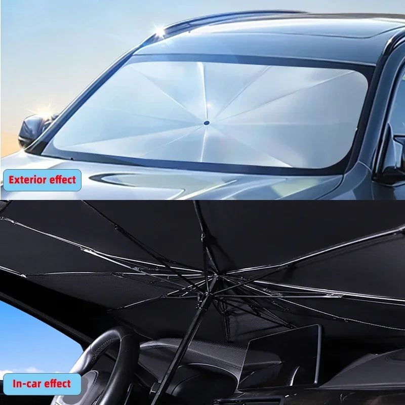 For Tesla Model 3/Y Car Windshield Sun Shade Umbrella Foldable Sunshade Cover Automotive Car Windshield Protection Accessories