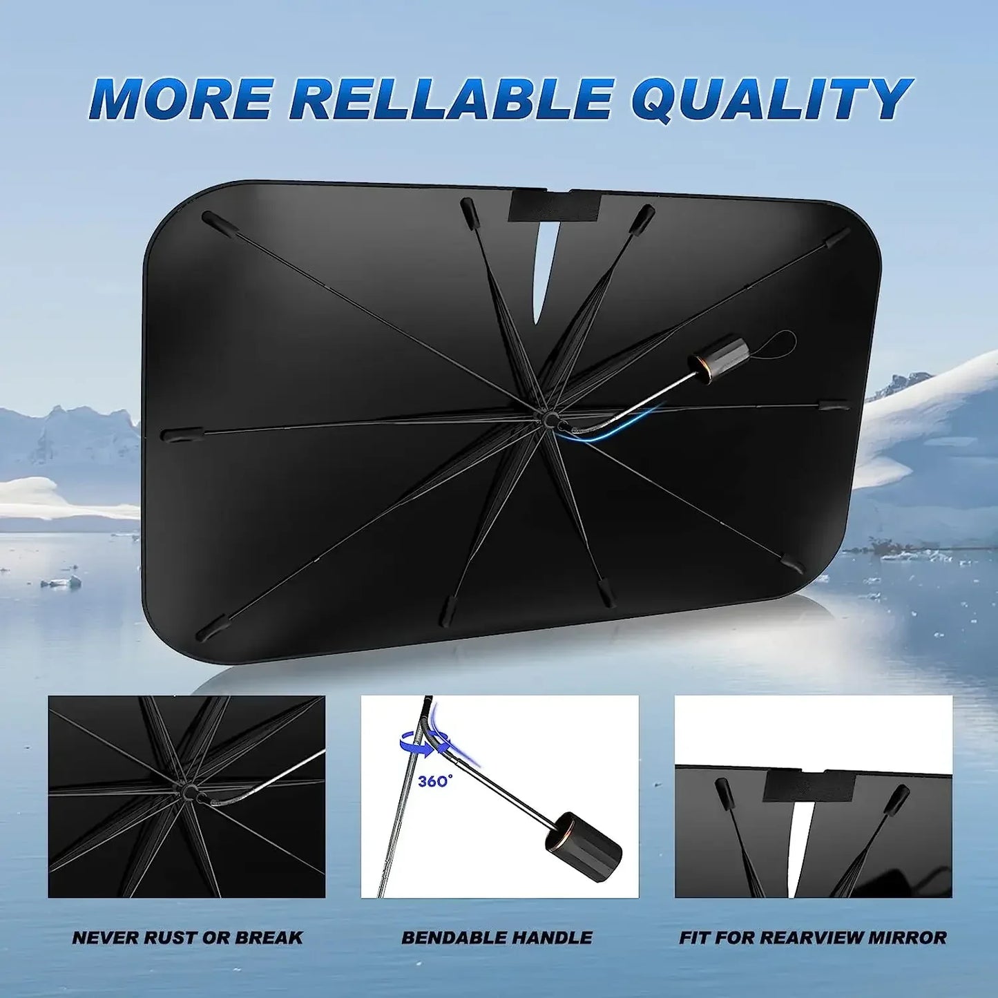 For Tesla Model 3/Y Car Windshield Sun Shade Umbrella Foldable Sunshade Cover Automotive Car Windshield Protection Accessories