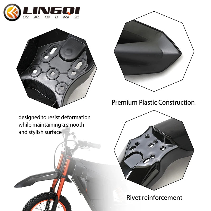 LINGQI RACING Motorcycle Front Fender Black Protector Wheel Mud Guards For QD-EM2.0 BAOCL CHEERDMOTO Tuttio Soleil 01 Dirt Bike