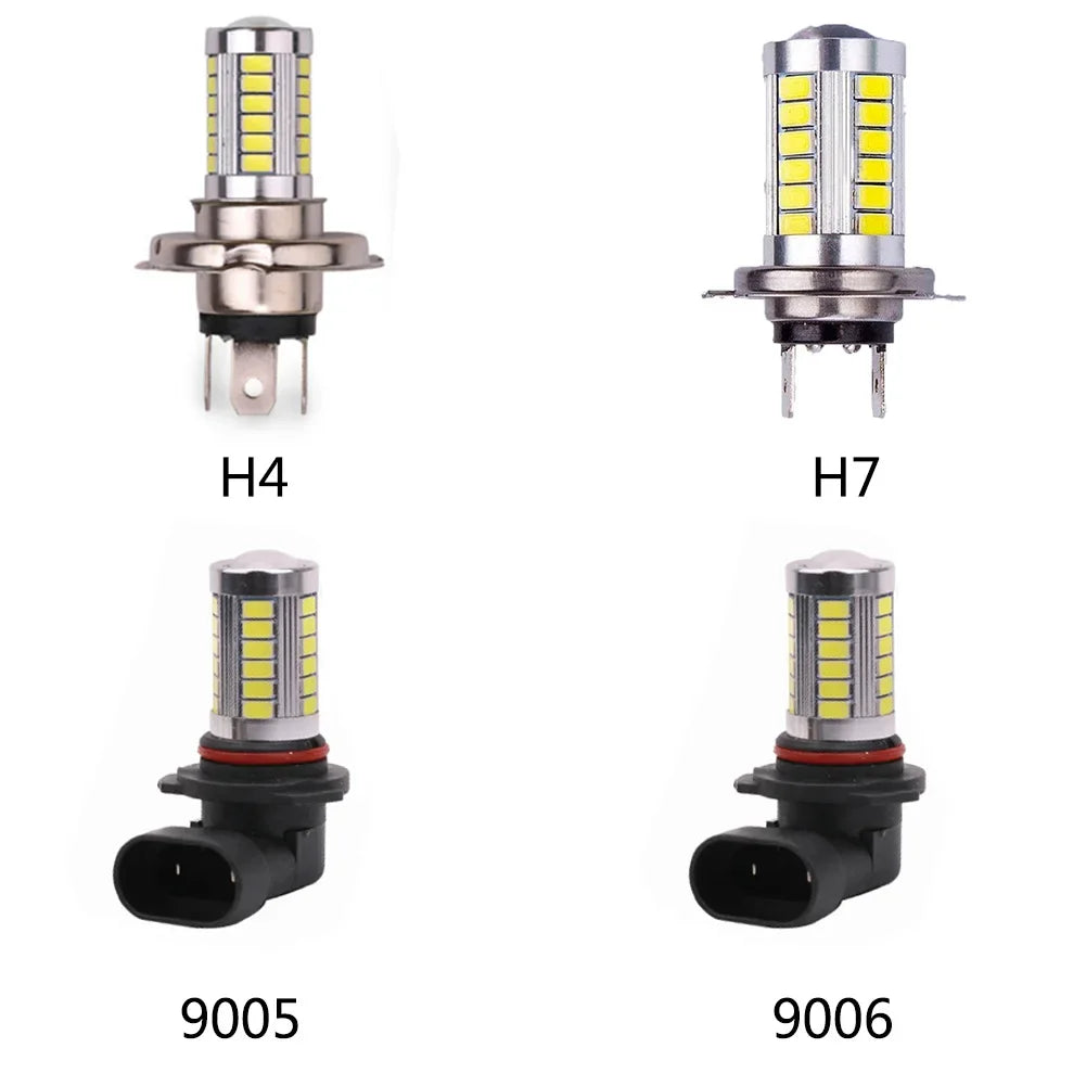 1Pc H4 LED Lamp Car Headlight Cold White 33 SMD 5630 Light Bulb Auto Automobile Fog Light Headlamp 12V H7 H8 H11 LED 9005 9006