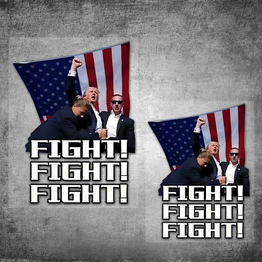 Trump Shooting Vinyl Decals TRUMP FIGHT Car Stickers Auto Window Trunk Waterproof Vehicle Decoration Durable Sticker