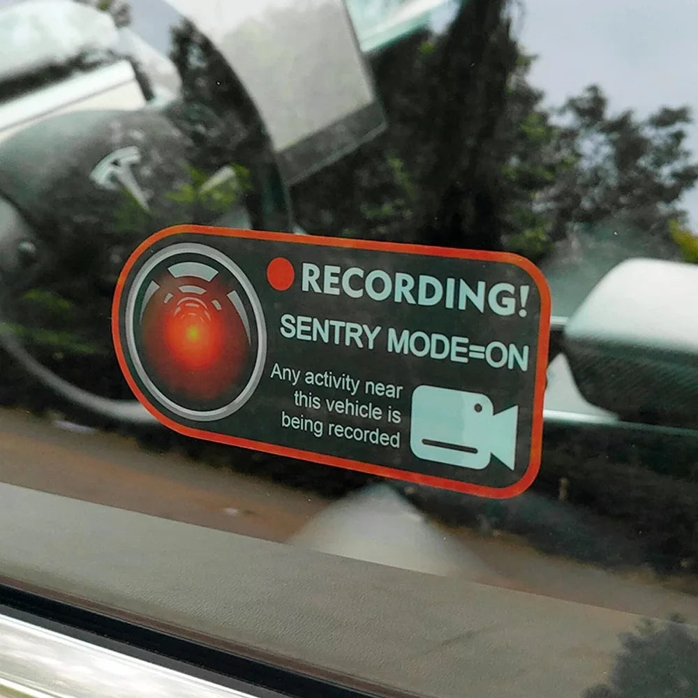 for Tesla Model 3 Y Warning Sticker Model S X Invader Sentinel Sentry Mode Static Car Stickers Electrostatic Accessories 2023