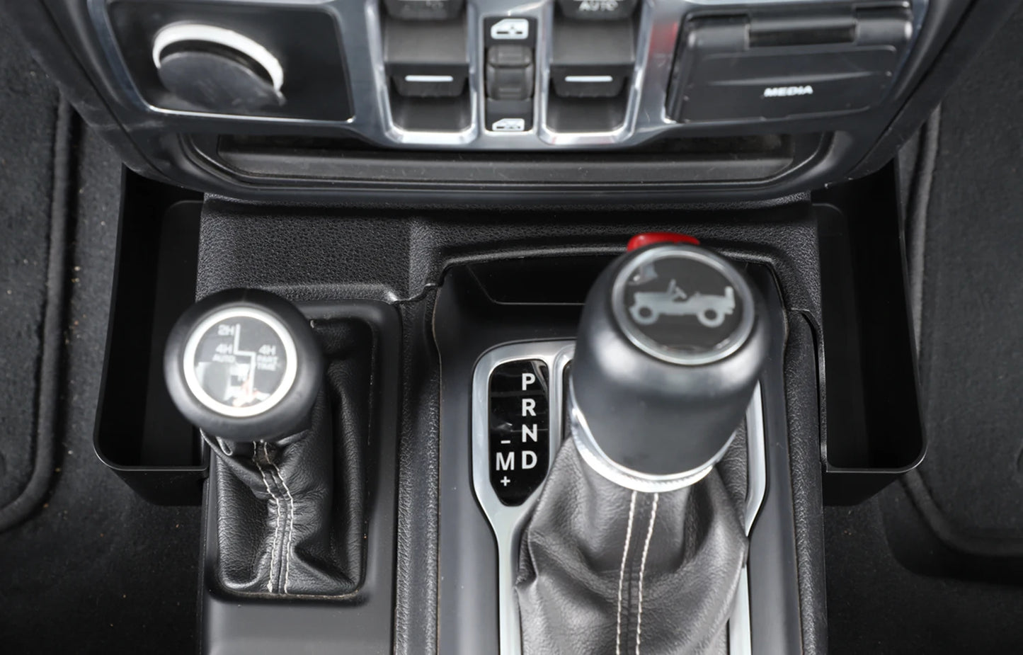 Stowing Tidying for Jeep Wrangler JL Gladiator JT 2018-2023 4-Doors Car Gear Shift Storage Box Organizer Tray Accessories Black