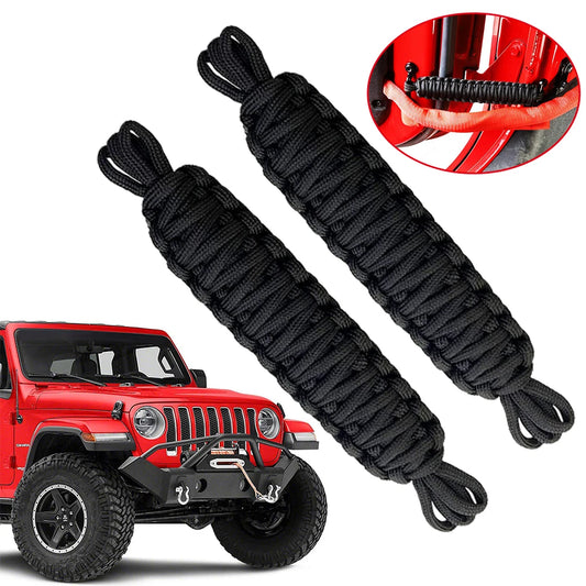 1 Pair Door Limiting Straps for Jeep Wrangler  CJ YJ TJ JK JL 1996-2022  550 Pound Strength Durable Swing Limiter Restrictor