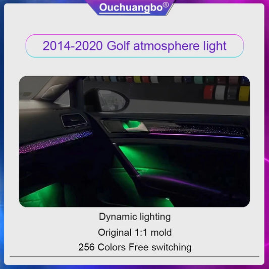 Ouchuangbo Car Interior Ambient Strip Lights For Golf 7 gti 7.5 MK7 2014-2020 Optic Atmosphere Neon Lighting Backlight Dynamic