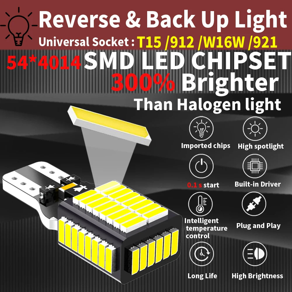 2pcs LED Reverse Light Blub Lamp W16W T15 921 Canbus For BMW F12 F13 F06 E65 E66 E67 F01 F02 F03 F04 X3 E83 X3 F25 X5 E70 Z4 E89