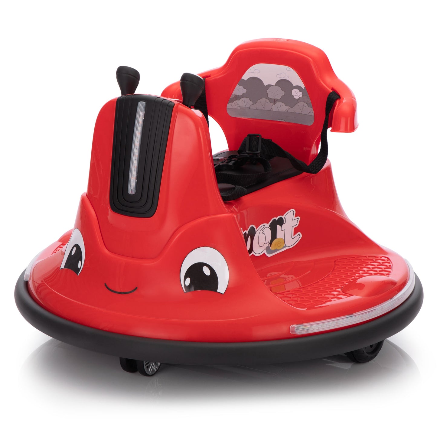 12V Snail-Shaped Kids Electric Bumper Car with Remote Control, Ride On Car with LED Lights, Music, 360 Degree Rotate, Toddler Race Toys, 3-8 Years Old