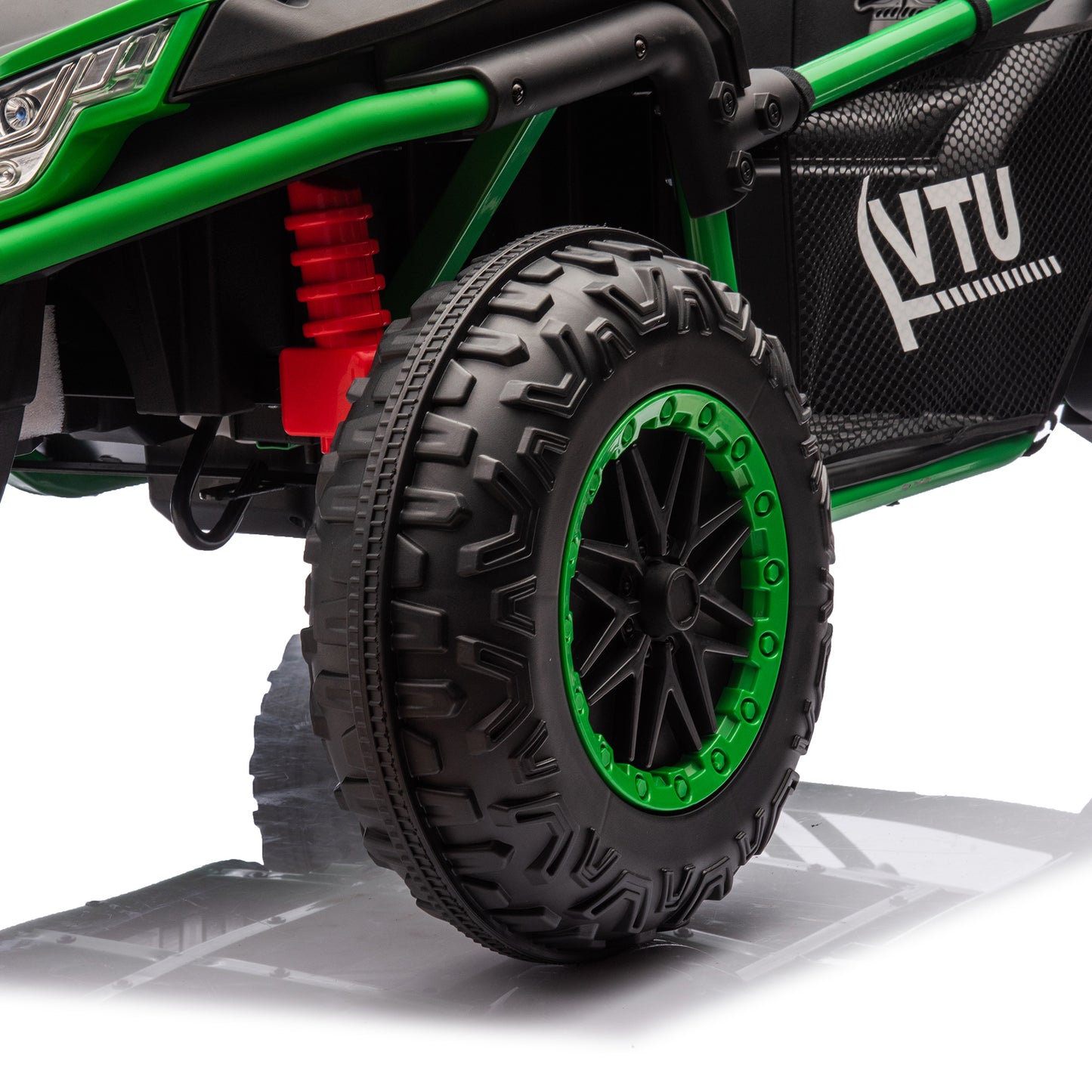 24V Two-seater Kids Ride On UTV W/Parents Control,400W Super Power,Four-wheel suspension,LED Light with Rear searchlight,Bluetooth,MP3,Music,Rear storage space,Speeds 3.73-4.97MPH for Kids aged 3+.