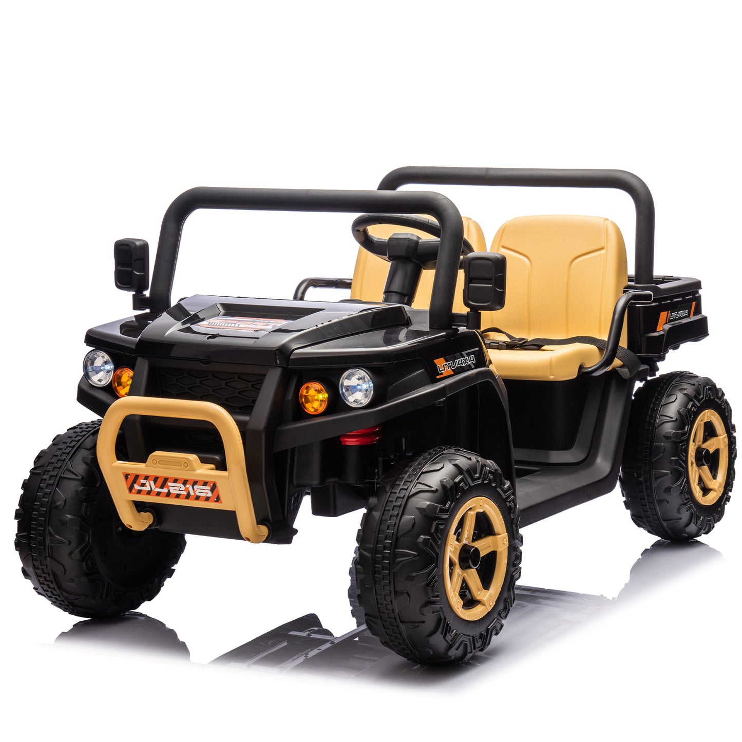 24V XXXL Kids Ride On UTV W/Parents Remote Control,Two-seater,Automatic tipping bucket,Rear wheel suspension,Slow start,Portable handle,Safety Belt,LED light,USB,MP3,Bluetooth,Horn for Kids Aged 3-8.
