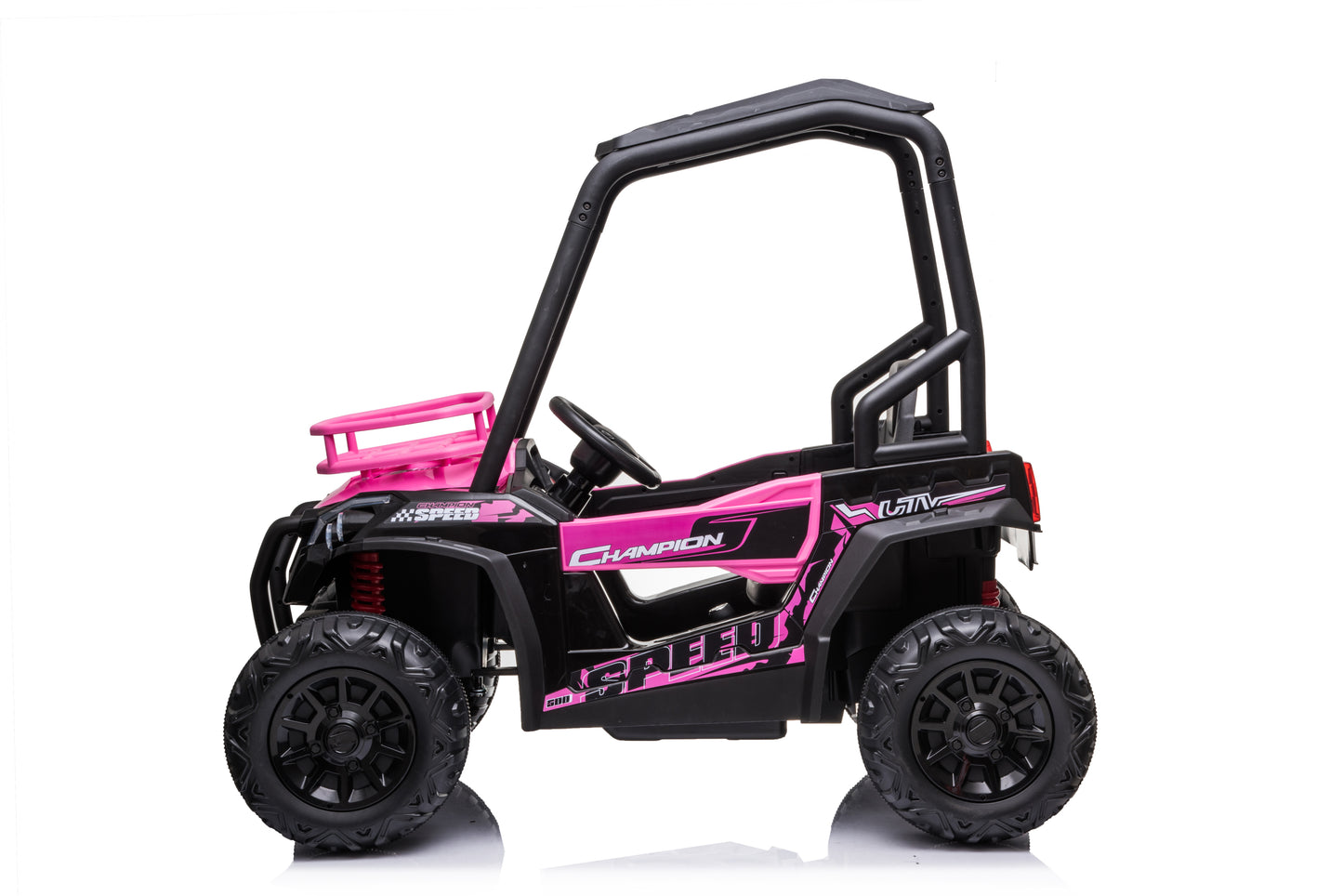24V Electric Kid Ride On Car with Remote Control, JS370 UTV Ride on Cars for Kids, Battery Powered Kids Ride-on Car Pink, 4 Wheels Motorized Vehicles Children Toys, 2 Speeds, LED Headlights