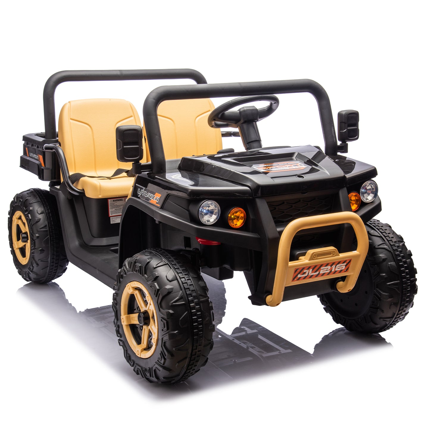24V XXXL Kids Ride On UTV W/Parents Remote Control,Two-seater,Automatic tipping bucket,Rear wheel suspension,Slow start,Portable handle,Safety Belt,LED light,USB,MP3,Bluetooth,Horn for Kids Aged 3-8.