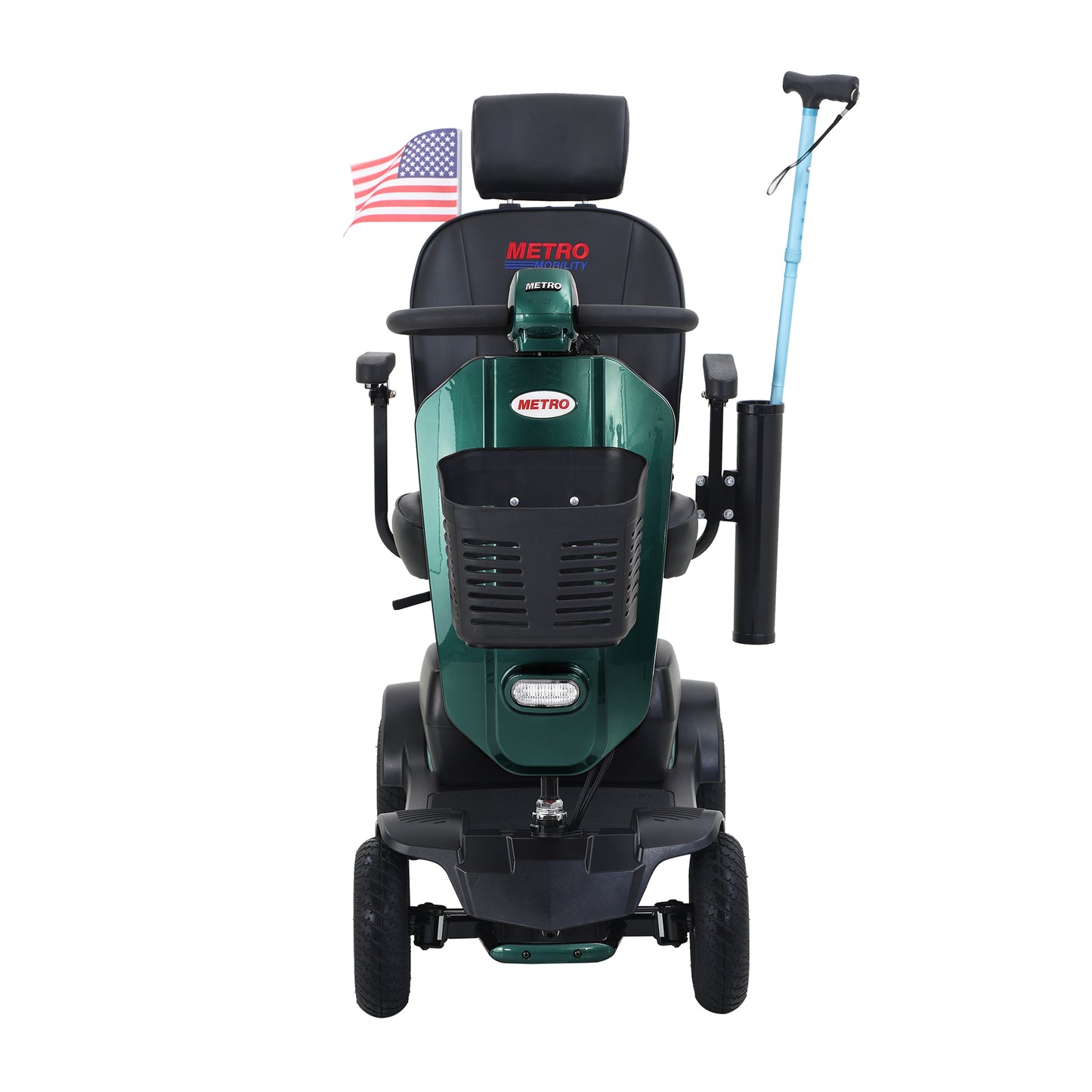[Willando] MAX PLUS EMERALD Wheels Outdoor Compact Mobility Scooter with 2pcs*20AH Lead acid Battery, 16 Miles, Cup Holders & USB charger Port