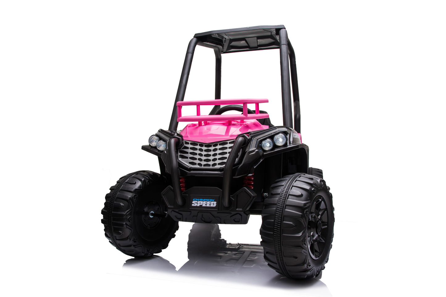 24V Electric Kid Ride On Car with Remote Control, JS370 UTV Ride on Cars for Kids, Battery Powered Kids Ride-on Car Pink, 4 Wheels Motorized Vehicles Children Toys, 2 Speeds, LED Headlights