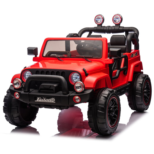 24V Kids Ride On Electric Car W/Parents Control,Seat width 19.09in,2WD,Rear suspension,Trunk storage,Portable pull rod,Light&Searchlight,Bluetooth,USB,Provide a speed of 2.5-4MPH for Kids Aged 3-8.