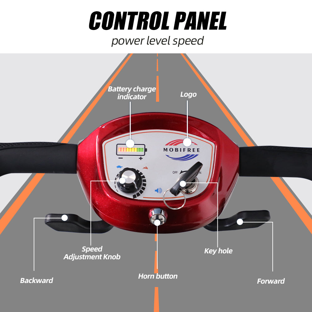 MOBIFREE Powered Lightweight Manual Folding Mobility Scooter M2020 for Adults and Seniors.