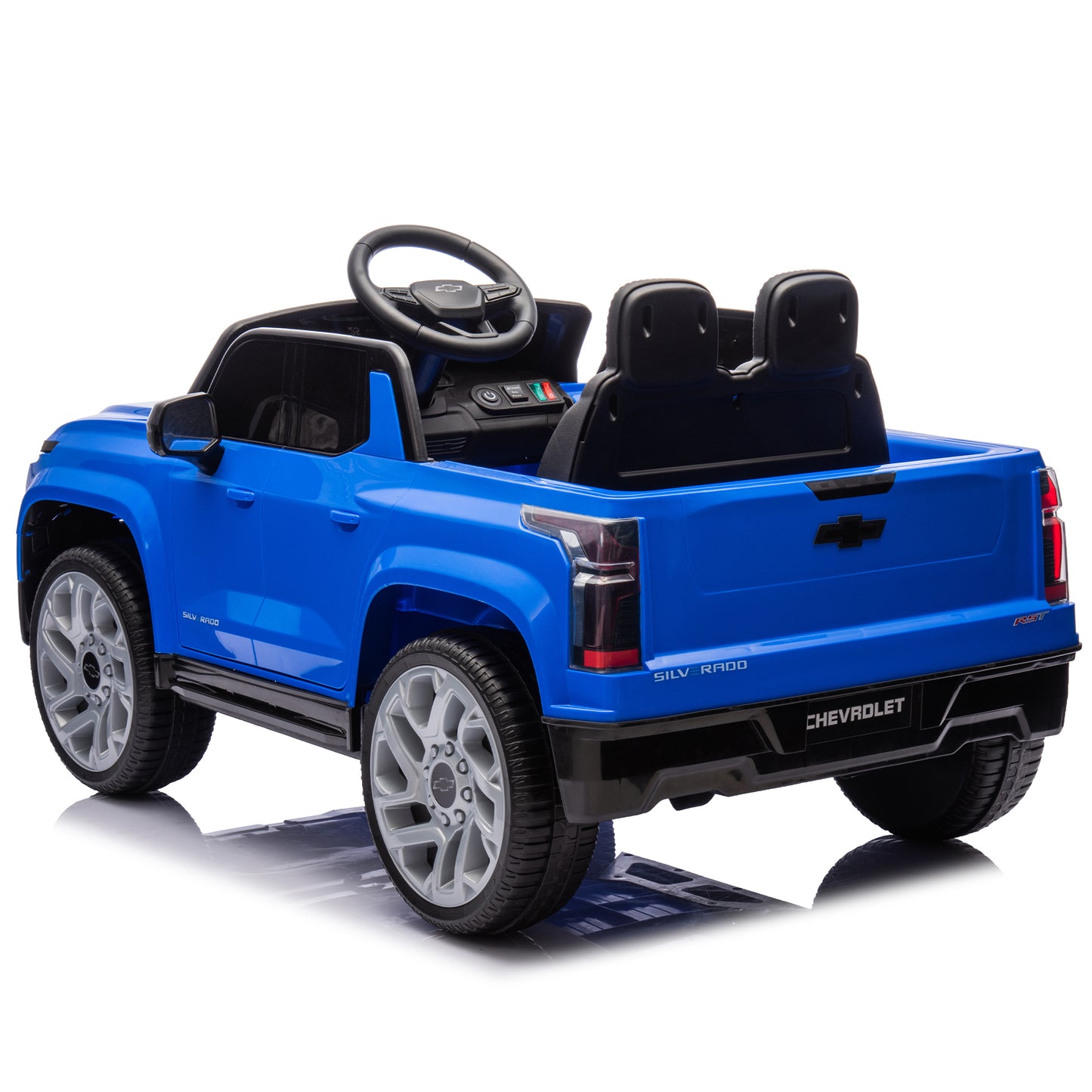 24V Kids Ride on Car W/Parents Control,Licensed Chevrolet Silverado,Four-wheel suspension,LED Lights,Bluetooth,music,USB,MP3,Power display,speeds 2.49-3.73MPH For kids aged 2-5.